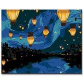 Moonlight Old Town Painting by Numbers